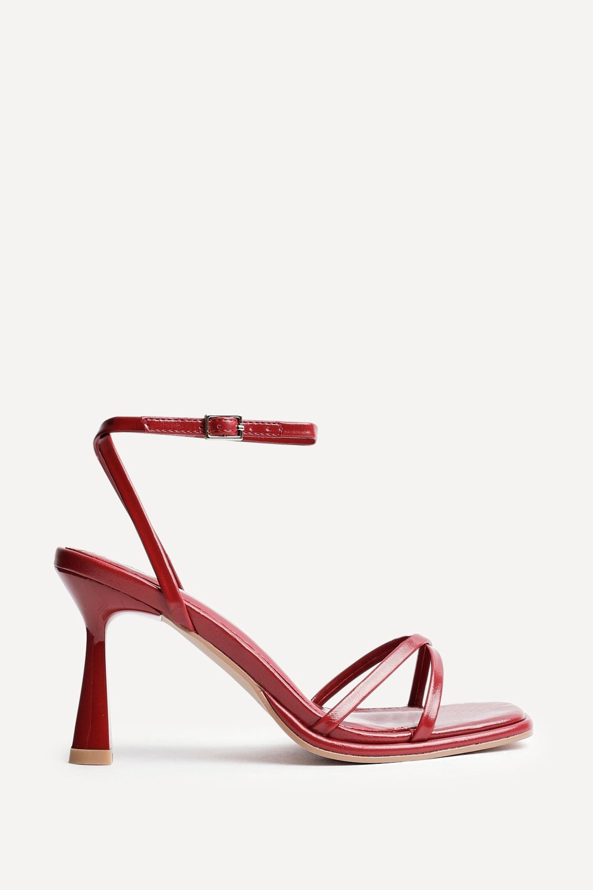 Linzi Verve Red Faux Leather Crossover Stiletto Heel