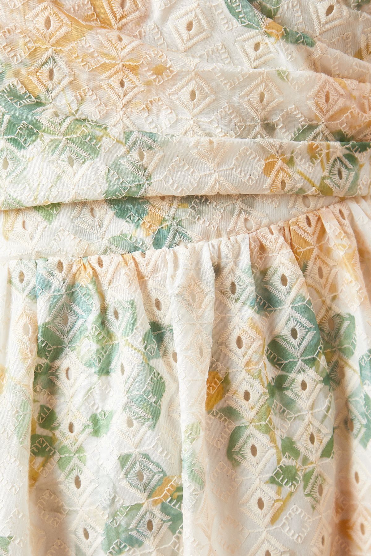 Dorothy Perkins Cutwork  Broderie Ball Strap Detail Wrap Midi Dress Lemon image 5