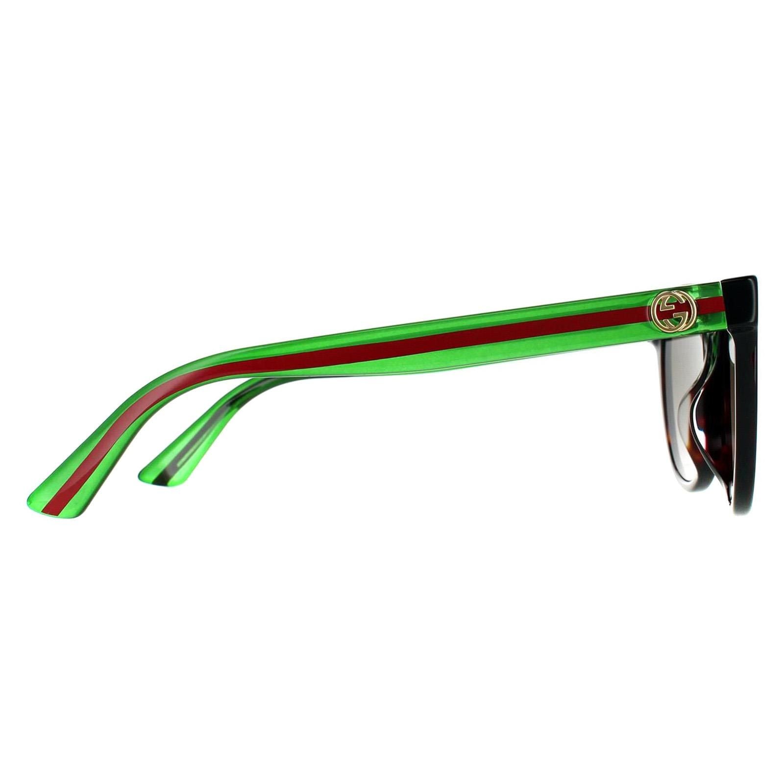 Gucci Round Havana With Green and Red Brown Gradient Sunglasses image 4