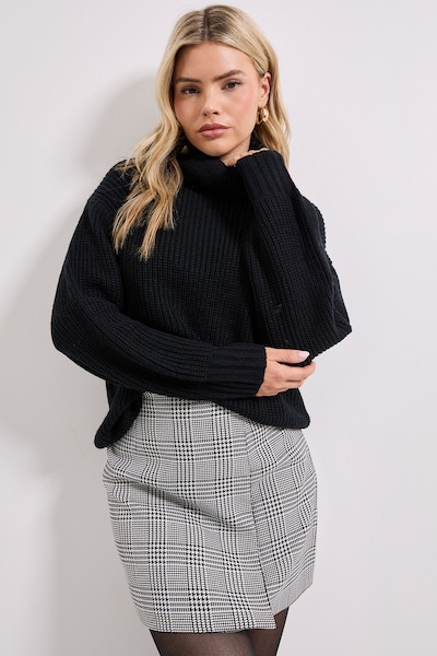 Dorothy Perkins Longline Roll Neck Jumper Black