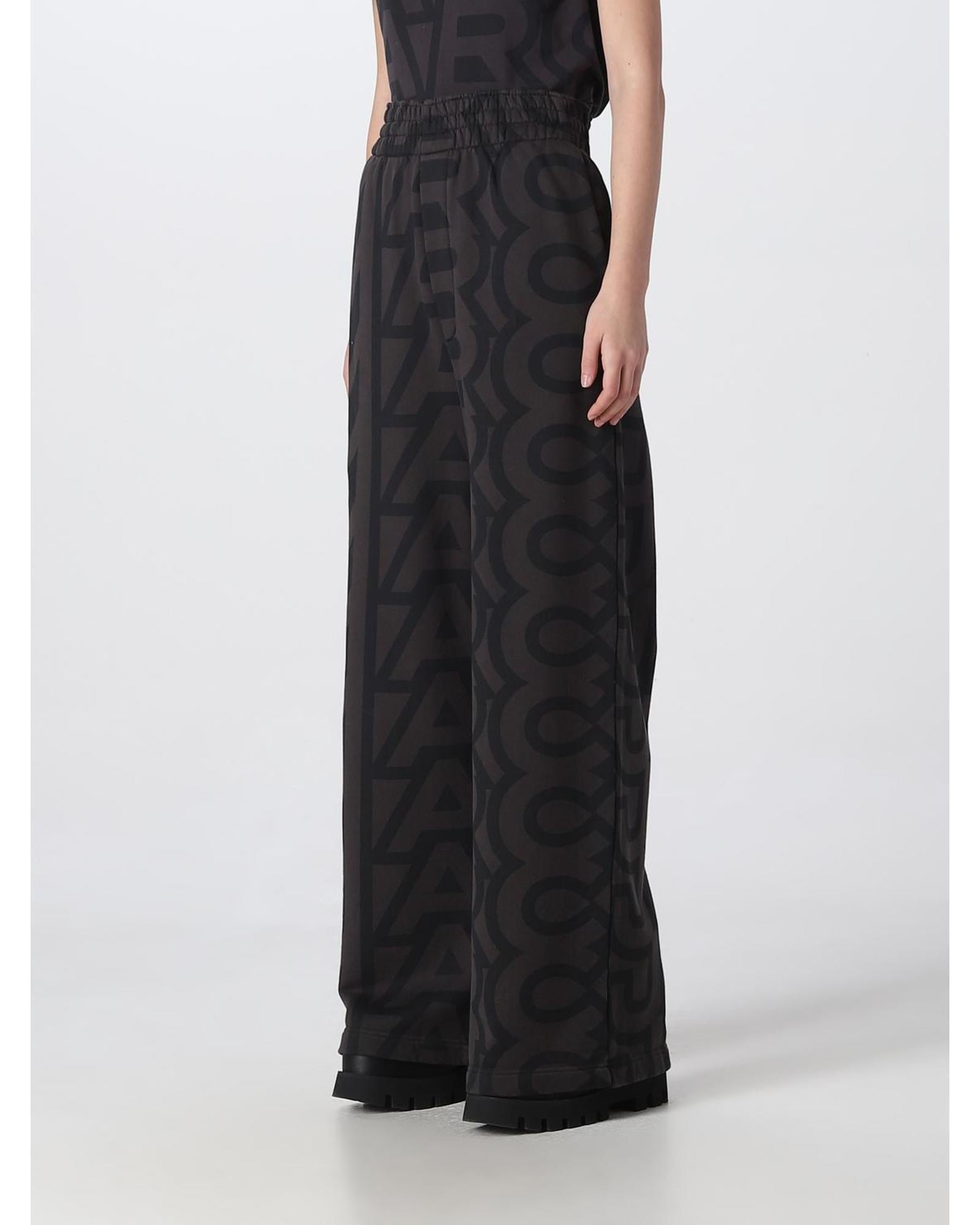 Marc Jacobs Wide Leg AllOver Logo Print Trousers Wo - Black Pants image 4