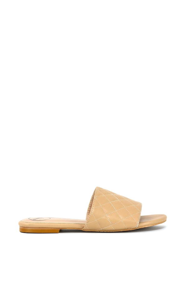 XY London 'Saylor' Quilted Detail Strappy Sandal Flat Sliders