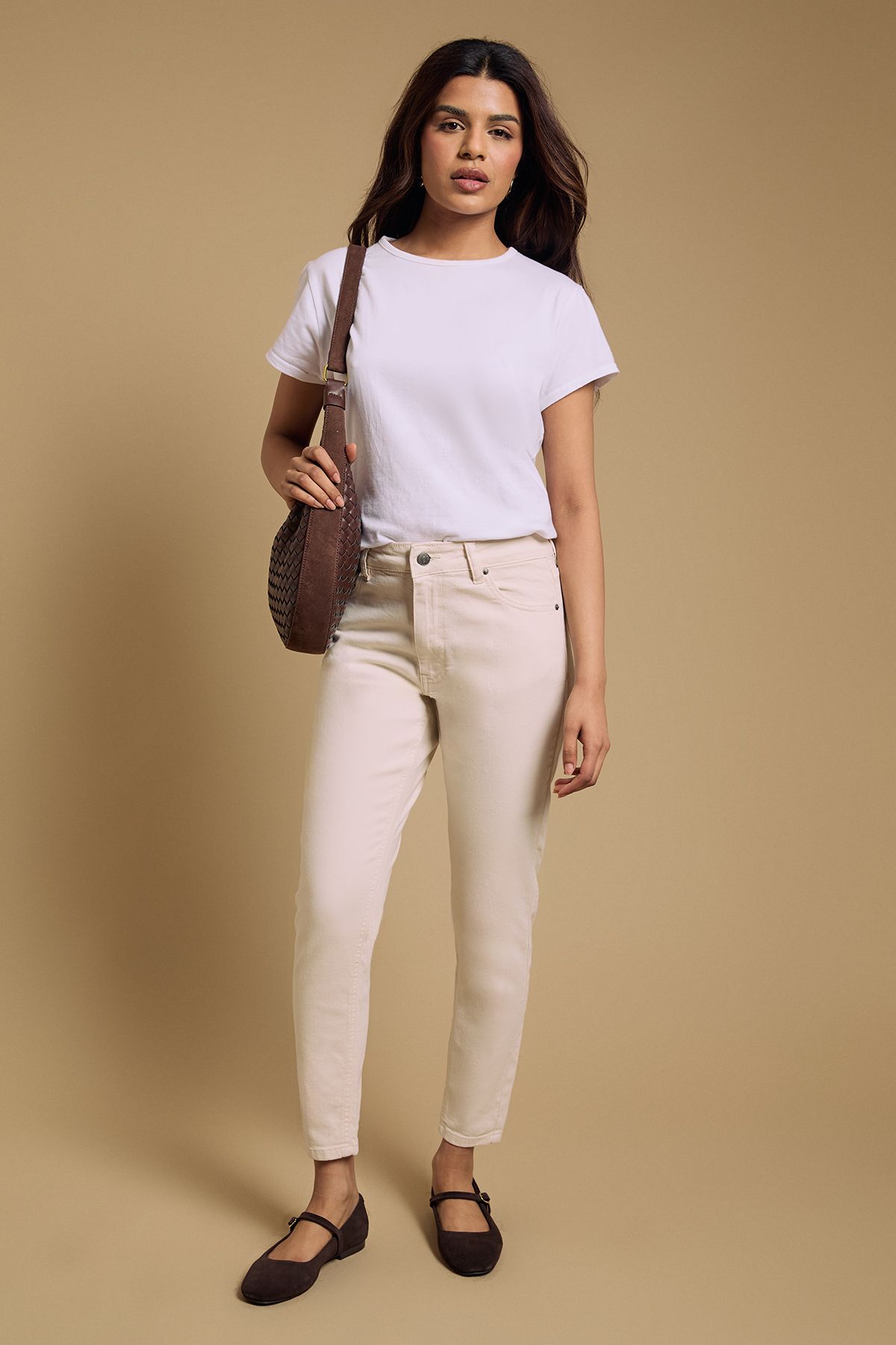 Dorothy Perkins Petite Comfort Stretch Skinny Jeans Ecru