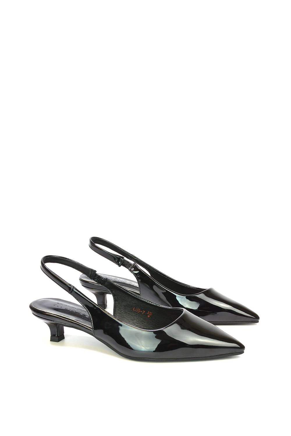 XY London 'Jenny' Pointed Toe Low Kitten Heel Slingback Pumps image 4