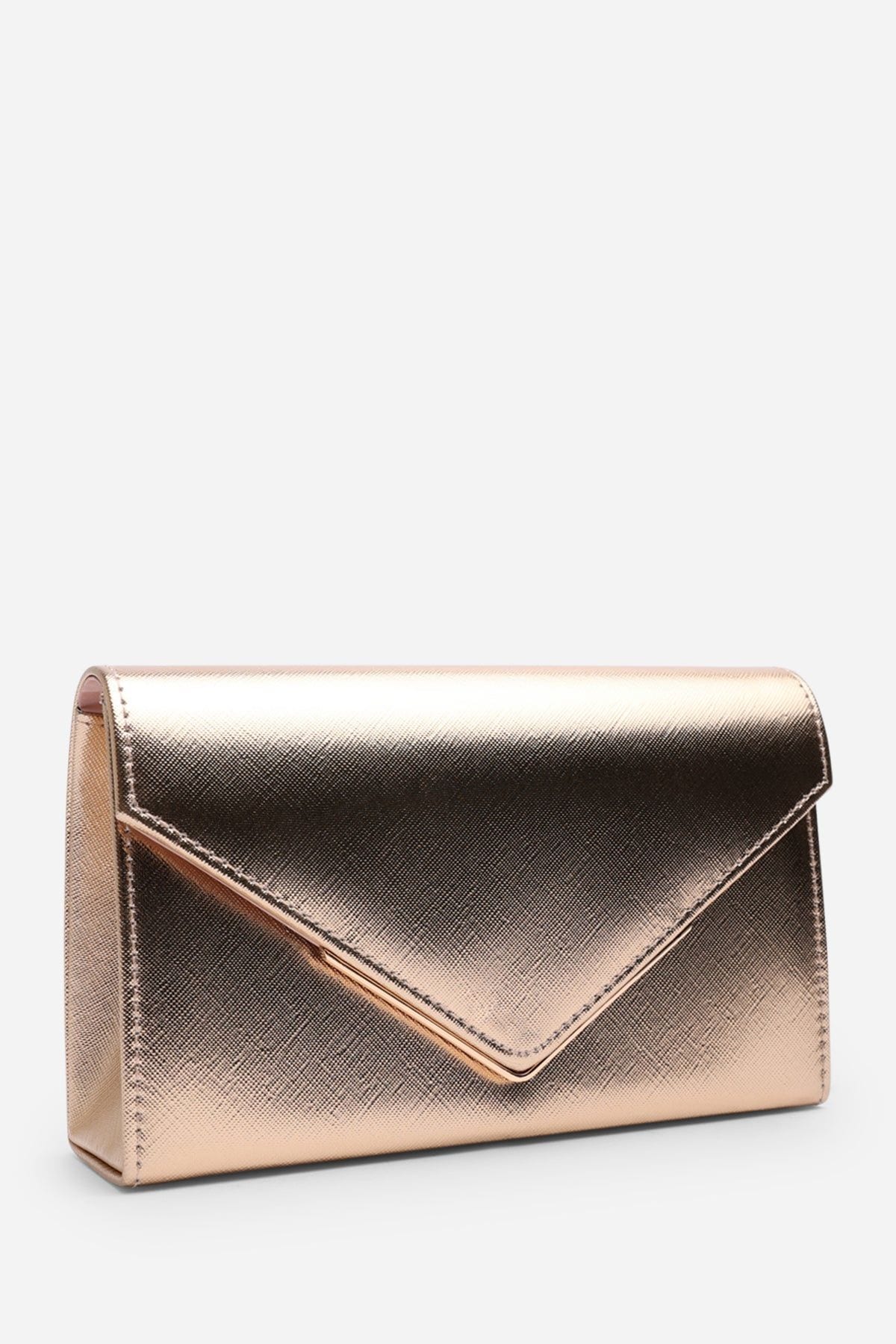 Where's That From 'Linen' Metallic Faux Leather Clutch Bag image 3