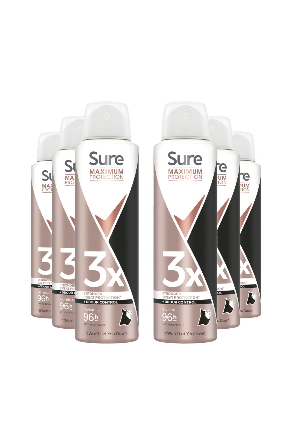 Sure Invisible 'Antiperspirant' Deo with 96H Maximum Protection 150ml, 6pk image 1