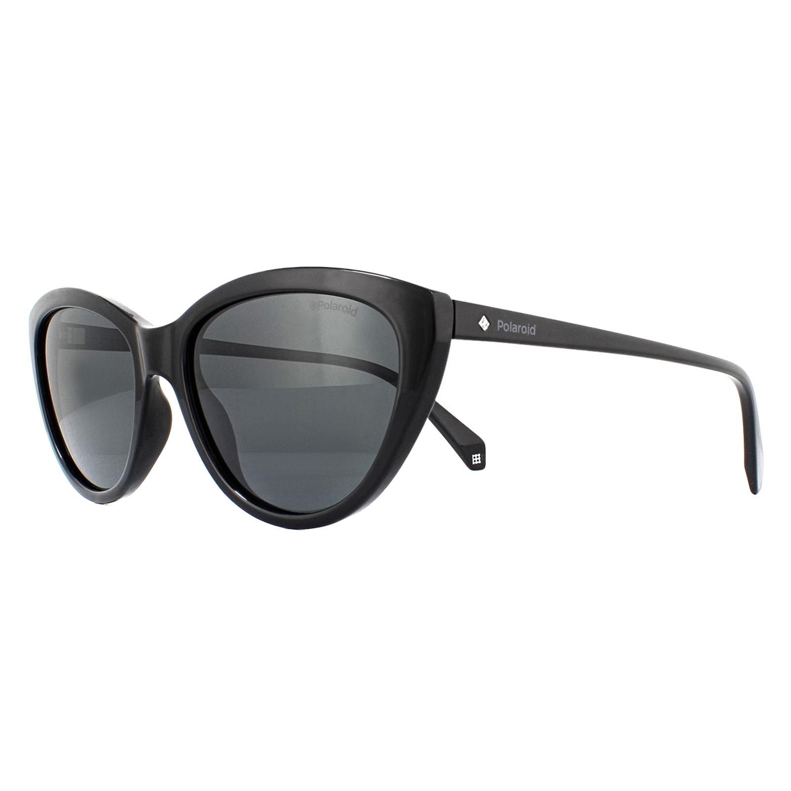 Polaroid Cat Eye Black Grey Polarized Sunglasses image 2
