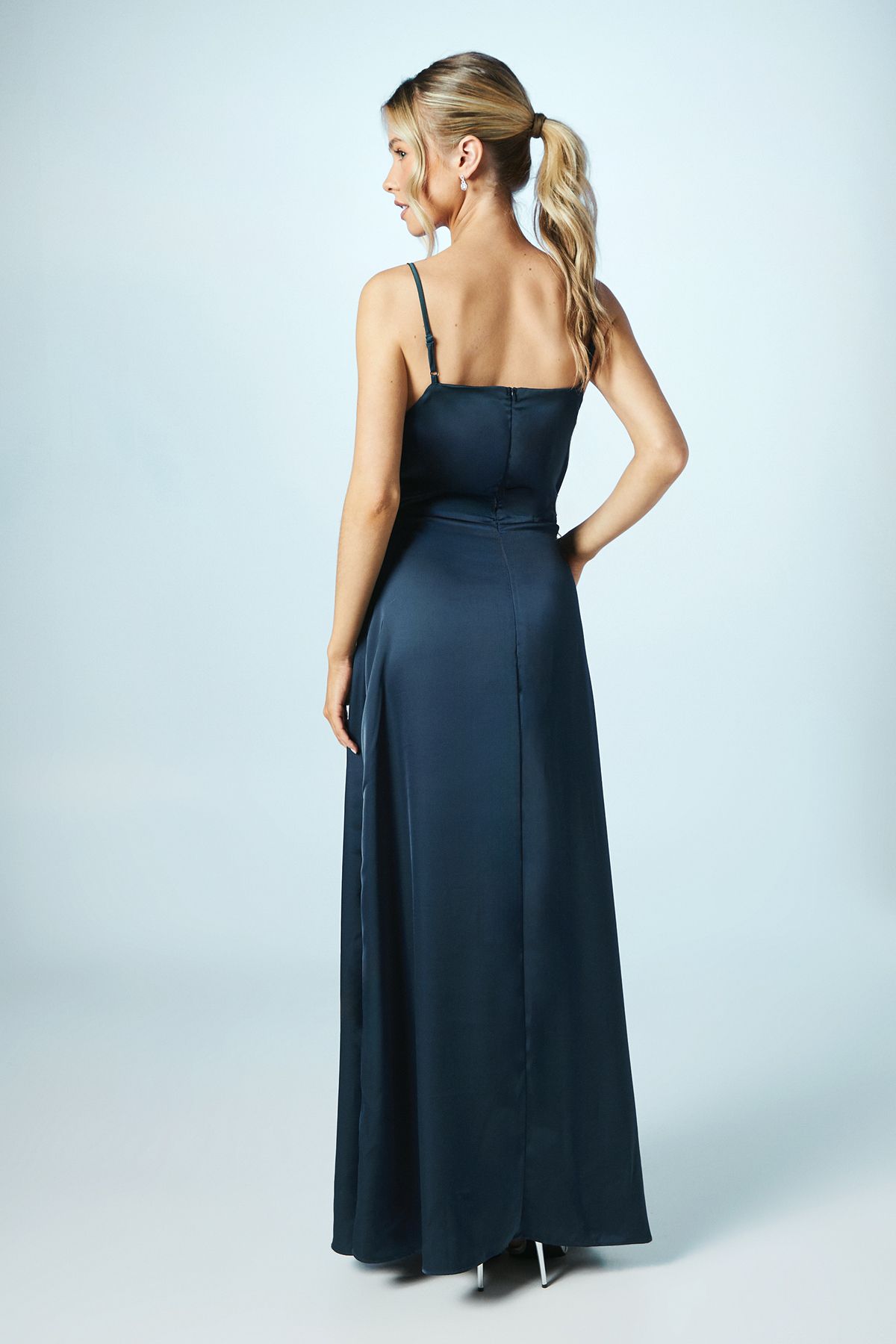 Coast Teen Cowl Front Waterfall Skirt Bridesmaid Dress Navy image 4