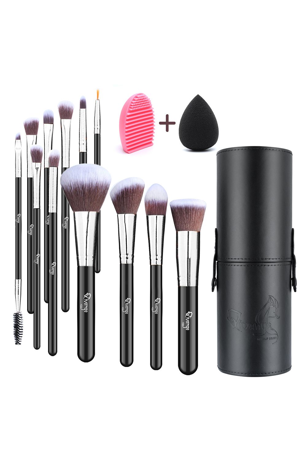 Living and Home 12 Pcs Professional Makeup Brush Set with Makeup Sponge and Brush Egg image 1