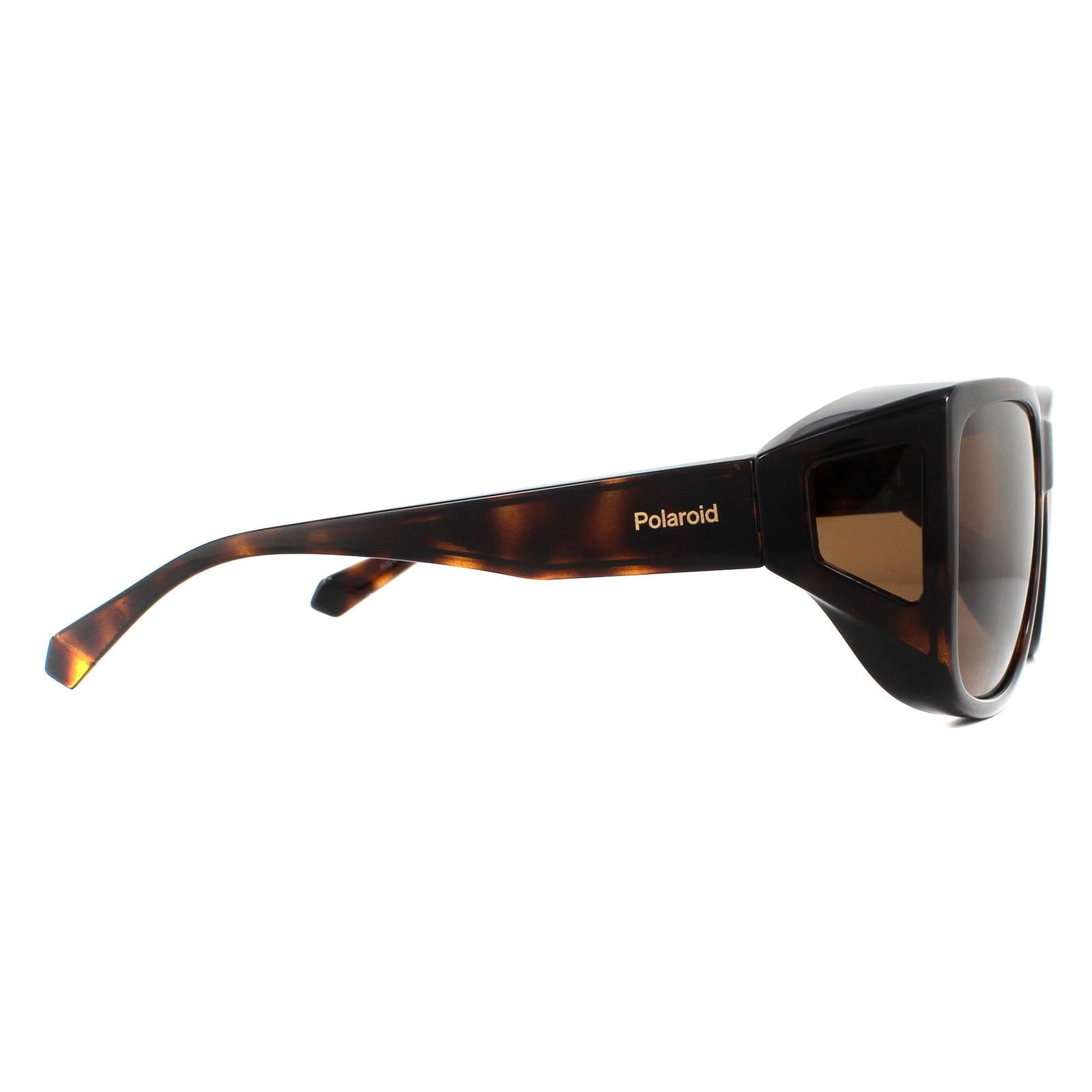 Polaroid Suncovers Wrap Havana Brown Copper Polarized Sunglasses image 4
