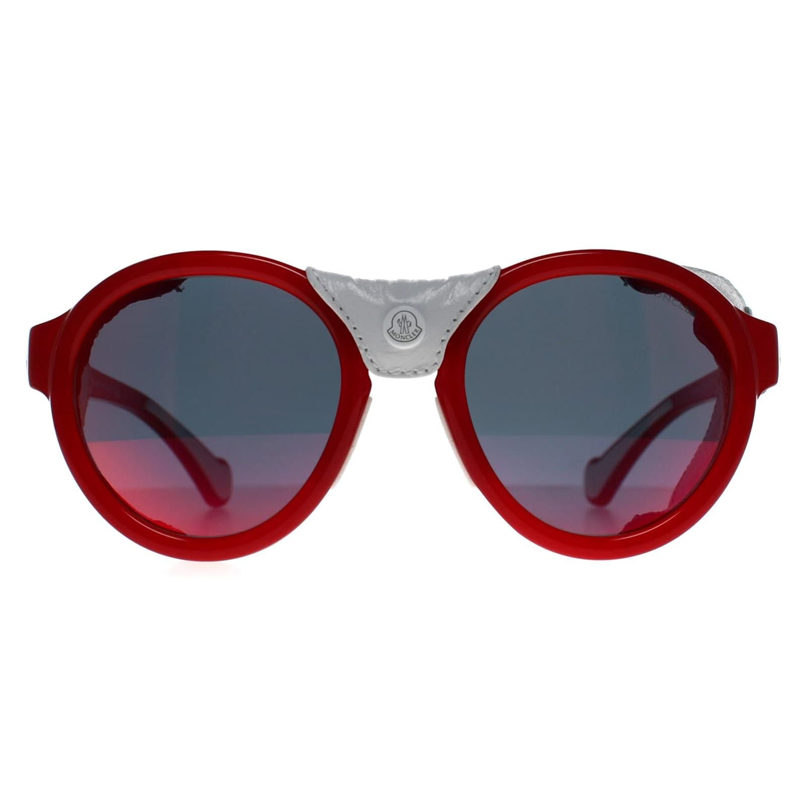 Moncler Round Red White Leather Red Mirror ML0046