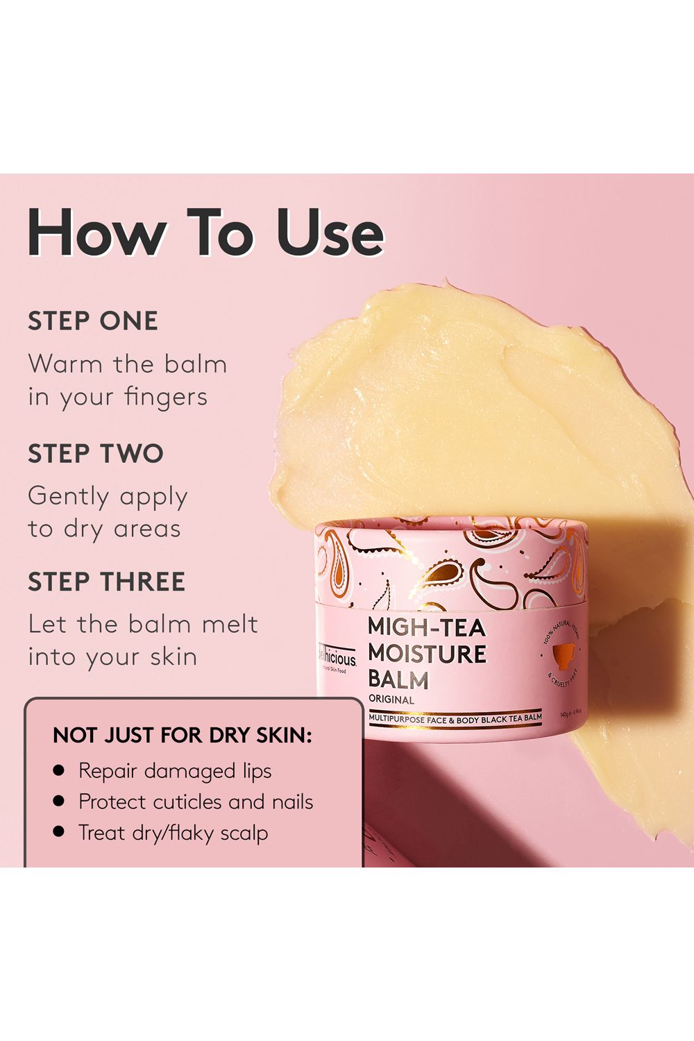 Delhicious Migh-Tea Moisturise Multipurpose Balm - Original 50g Multi image 6