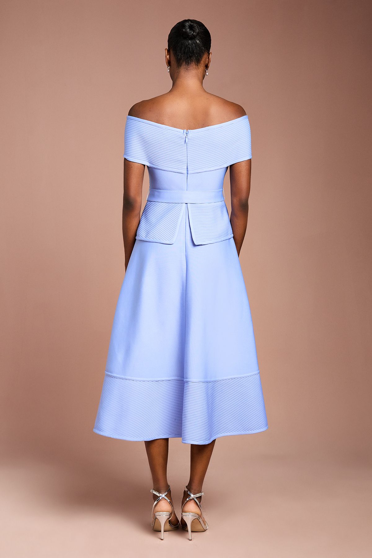 Coast Bardot Bandage Full Skirted Midi Dress Cornflower image 3