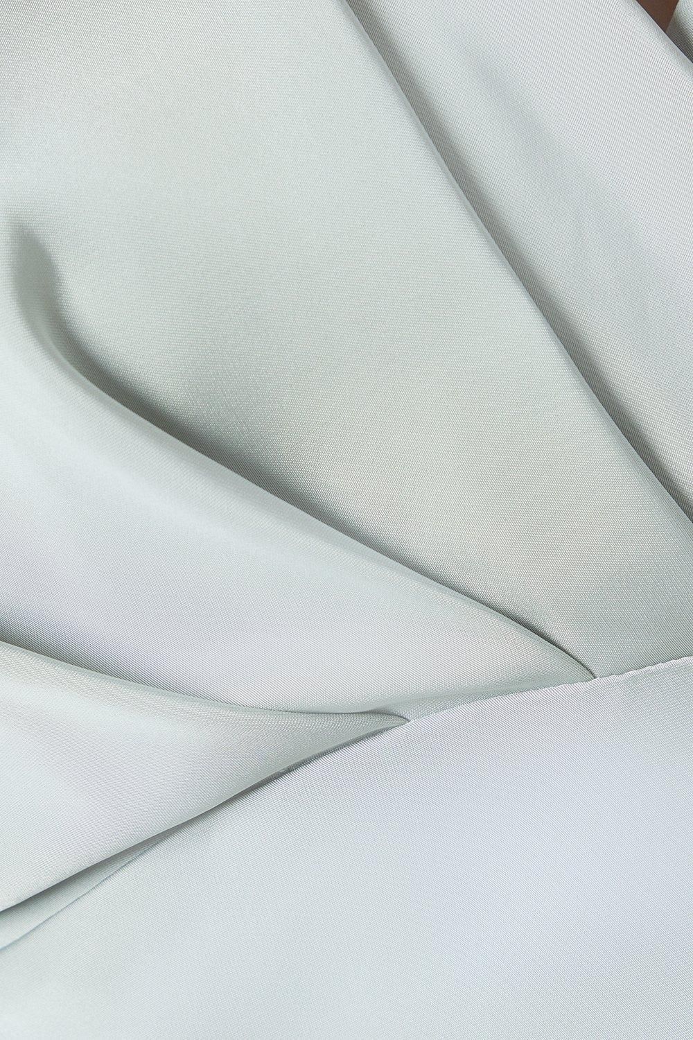 Coast Plus Batwing Sleeve Satin Fishtail Maxi Bridesmaid Dress Sage image 5