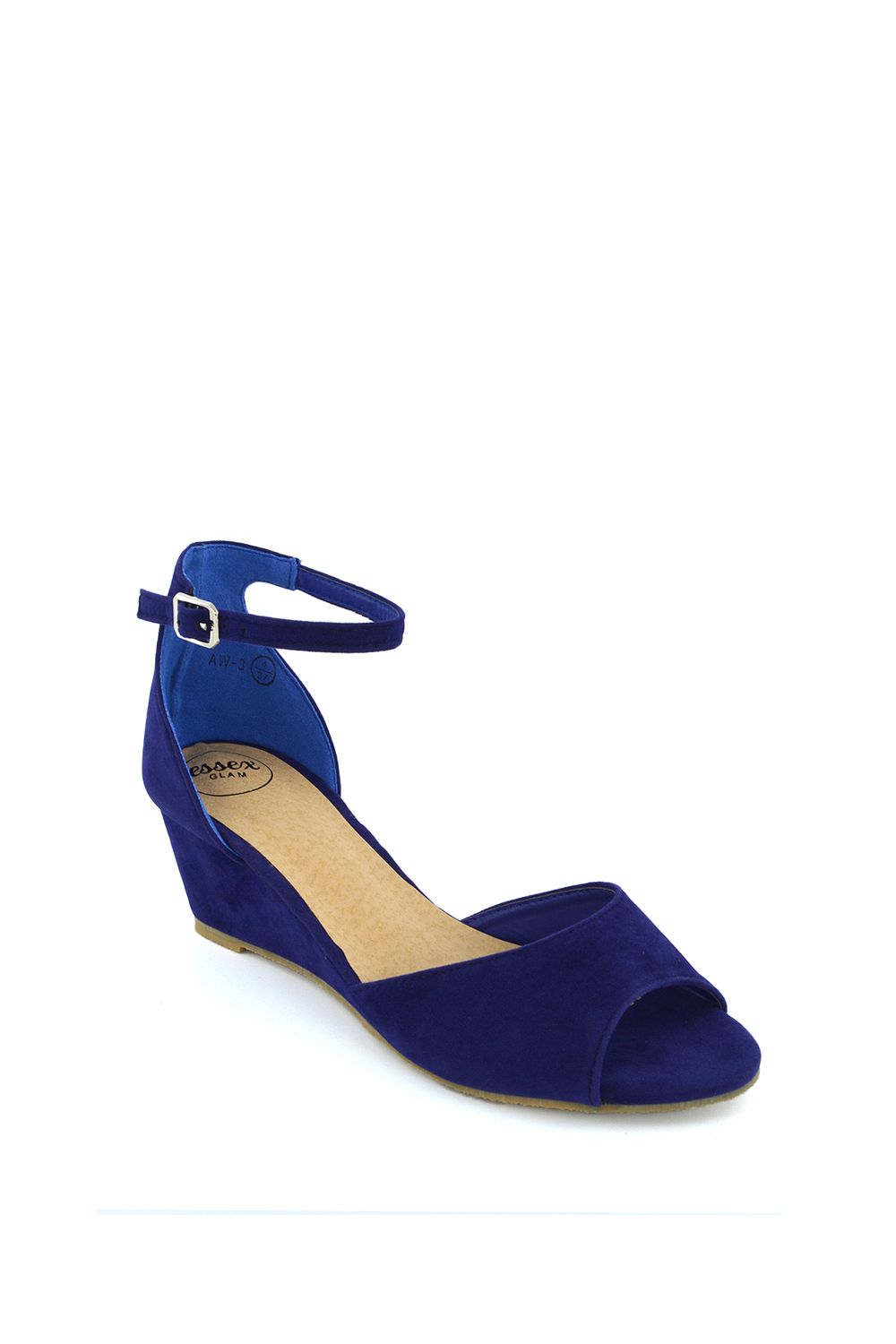 XY London 'Lottie' Peeptoe Mid Wedge Heel Sandals image 2