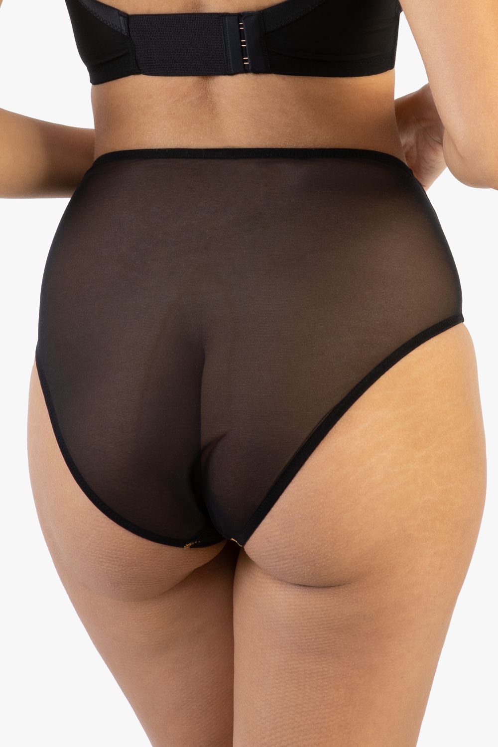 Playful Promises Solar Black And Gold Cosmic Print High Waist Brief image 4