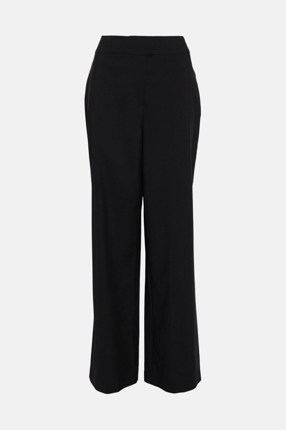 Oasis Cotton Sateen High Waist Wide Leg Trouser Black image 4