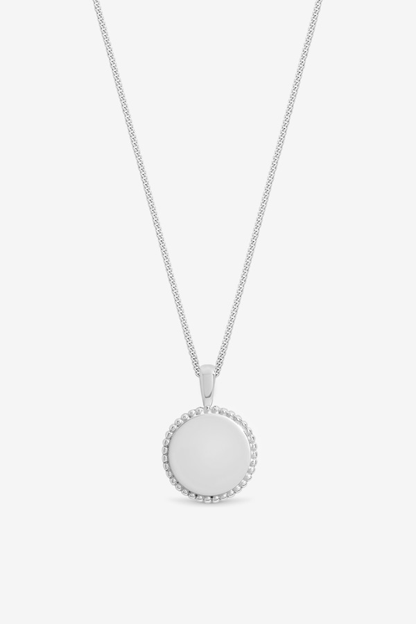 Jon Richard Sterling Silver 925 Polished Beaded Edge Round Pendant