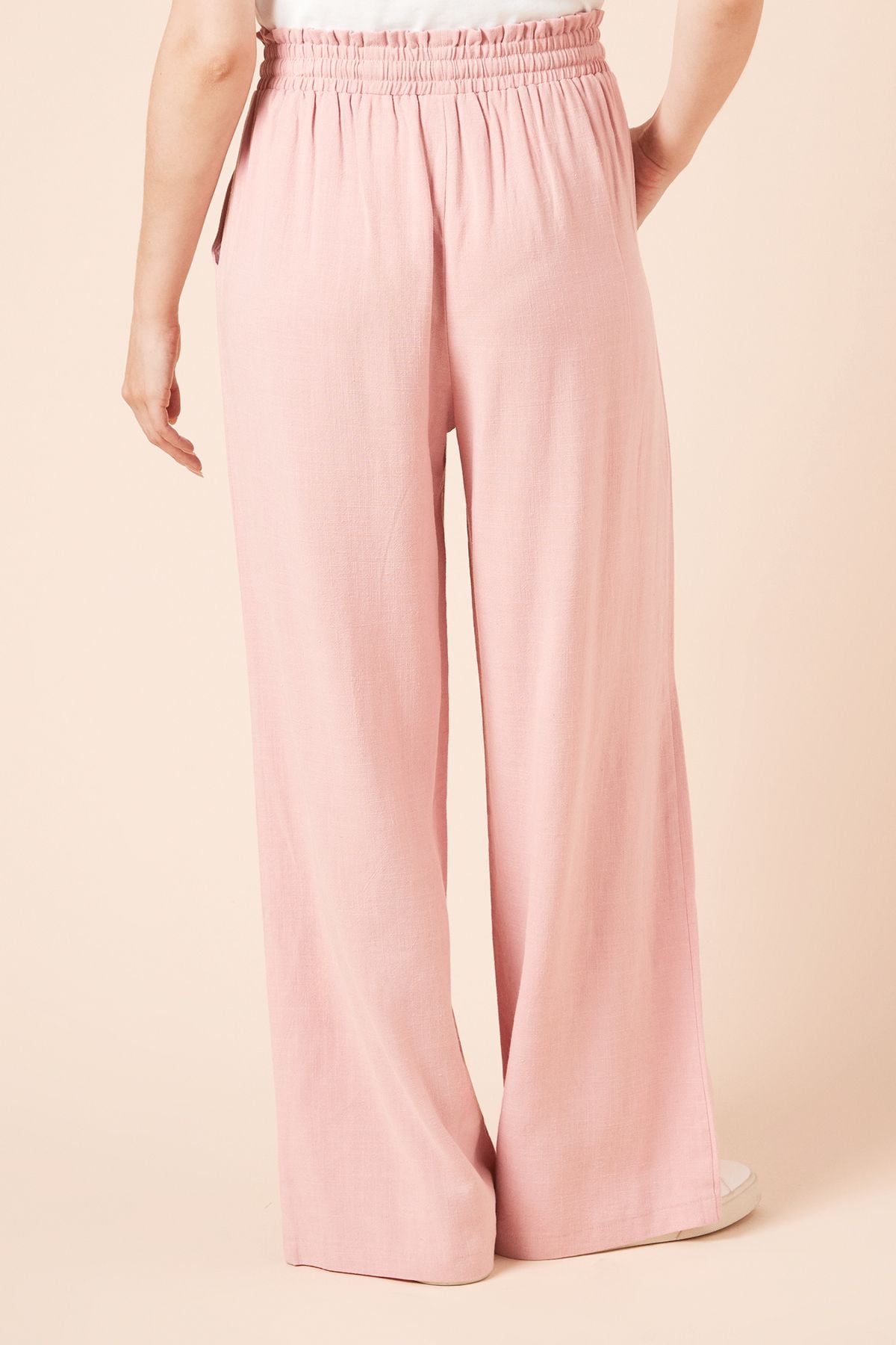 Dorothy Perkins Tie Waist Woven Trousers Pink image 4