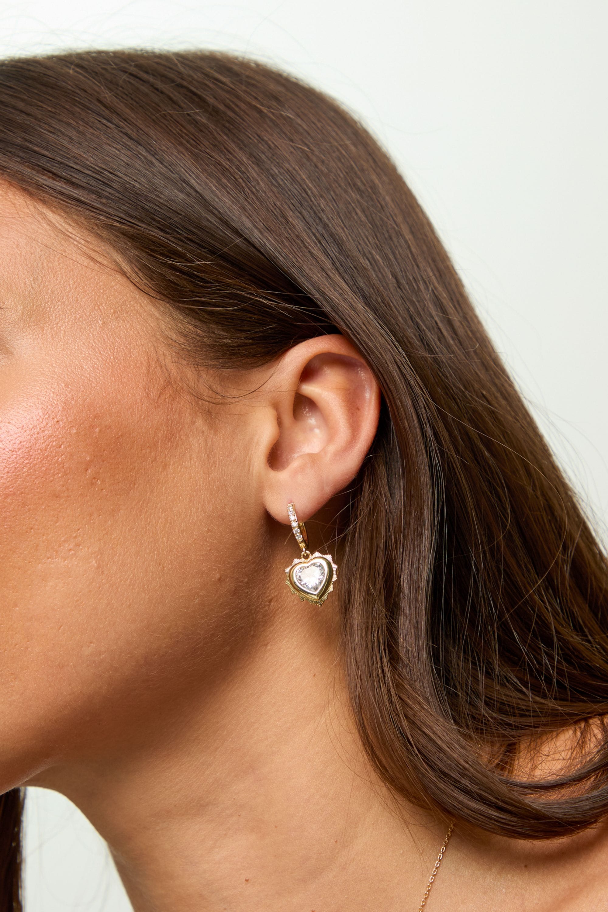 Jon Richard 14Ct Real Gold Plated Heart Birthstone Huggie Earrings - April image 3