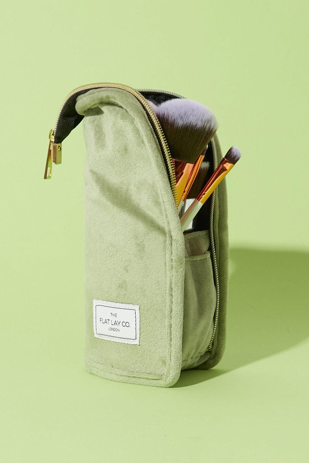 The Flat Lay Co Sage Velvet Brush Case Sage image 1
