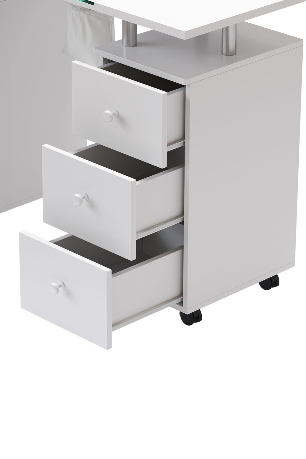 SHEONLY Professional Mobile Manicure Table with Built-in Dust Collector and Drawers image 5