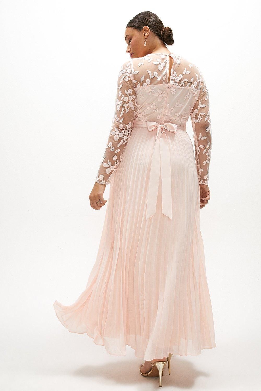 Coast Plus Size Embroidered Long Sleeve Maxi Dress Blush image 6