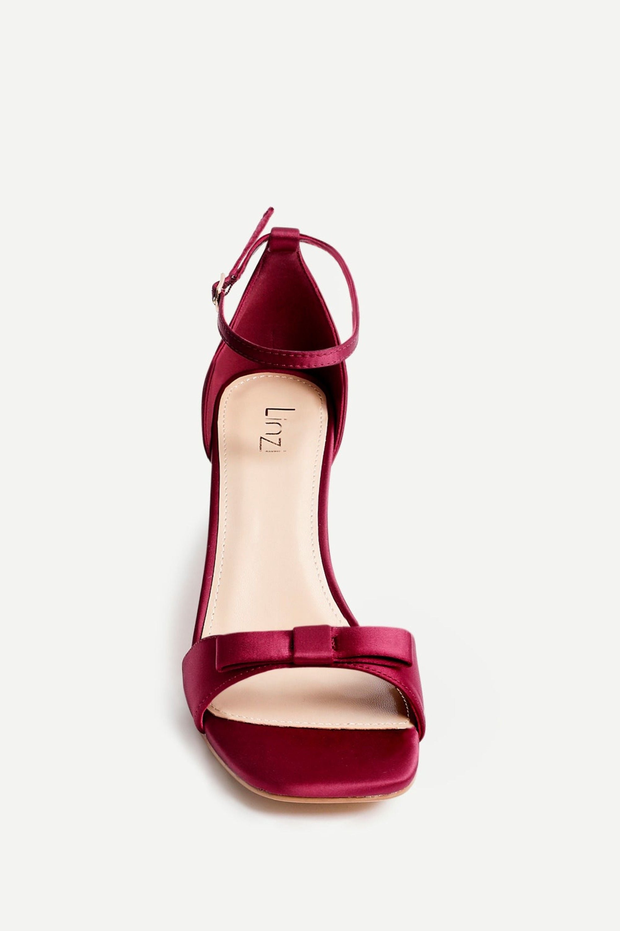 Linzi Orena Red Satin Block Heel image 4