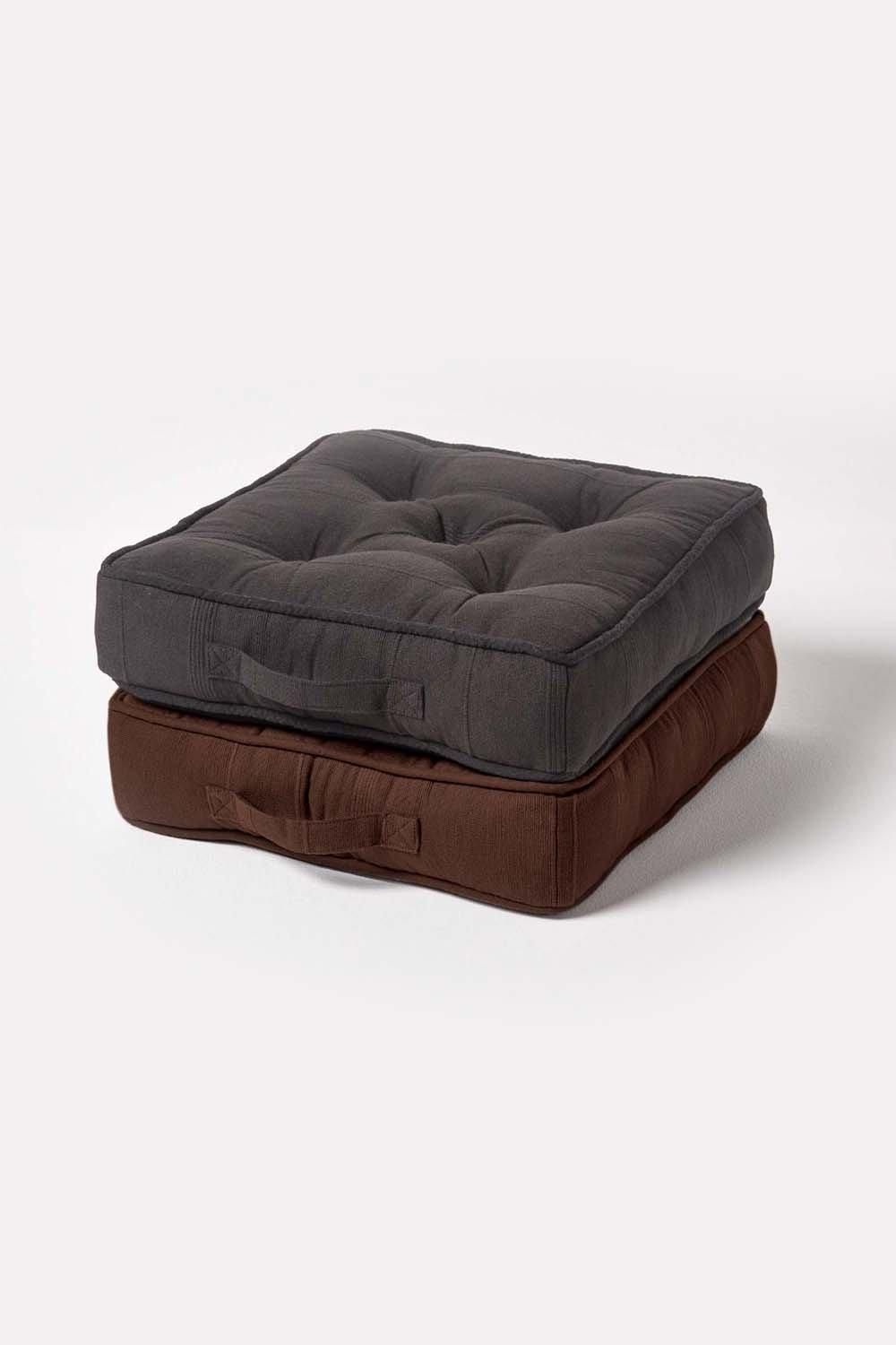 Homescapes Rajput Ribbed Cotton Floor Cushion image 6