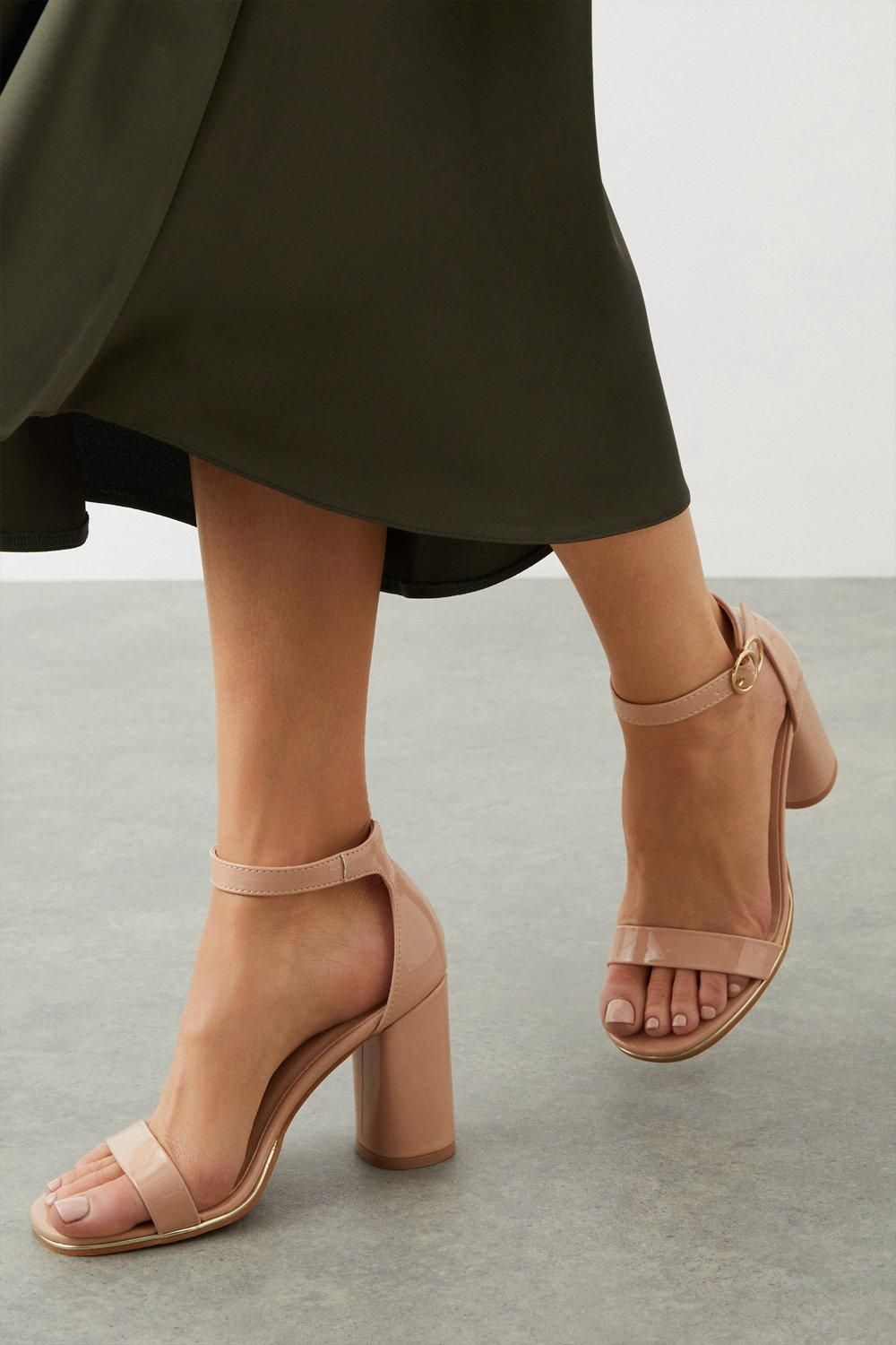 Dorothy Perkins Smooth Block Heel Sandals Blush