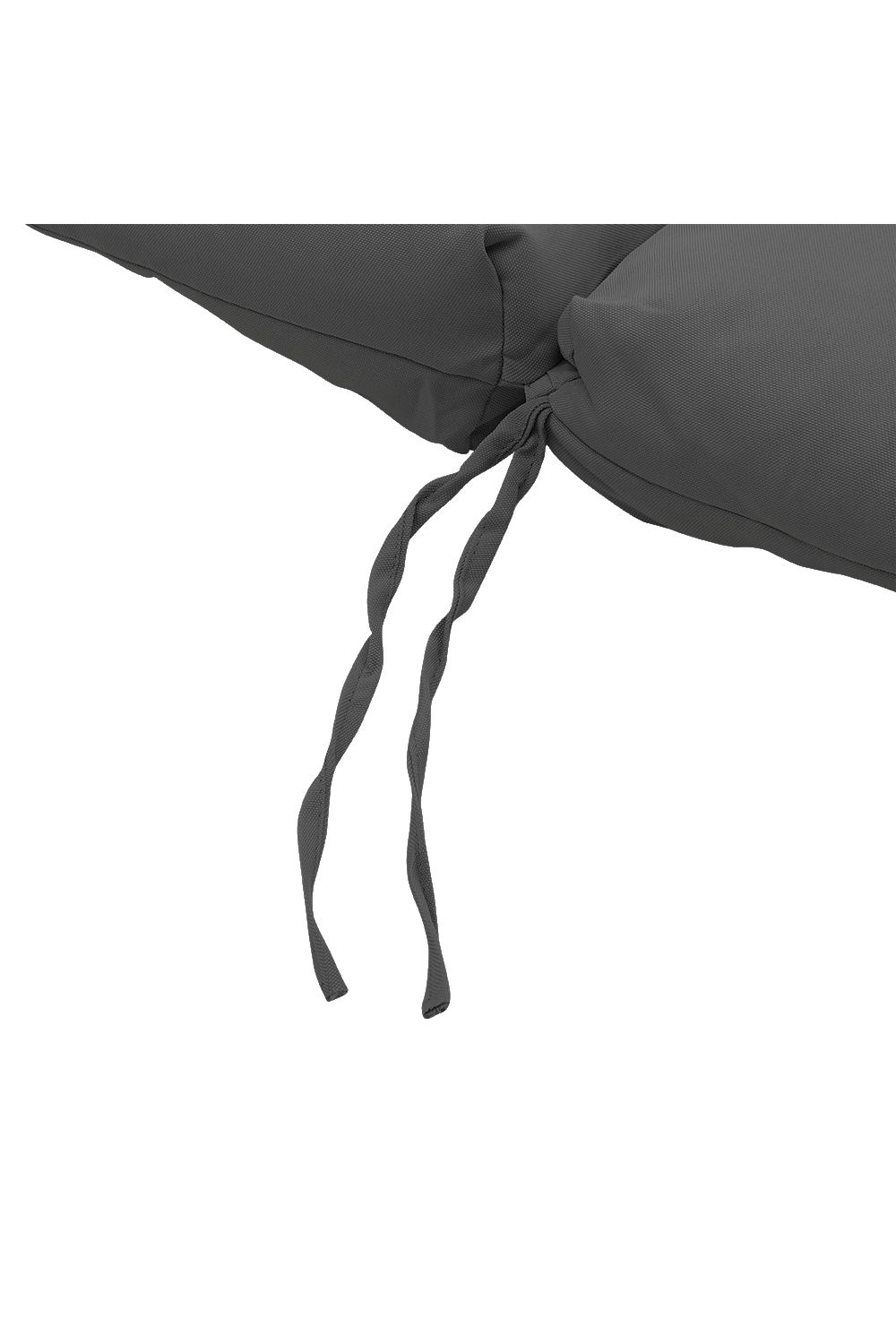 Living and Home 50x110x10cm Deep Grey Rattan Chair Cushion with Ties Outdoor Garden Seat Pad image 6