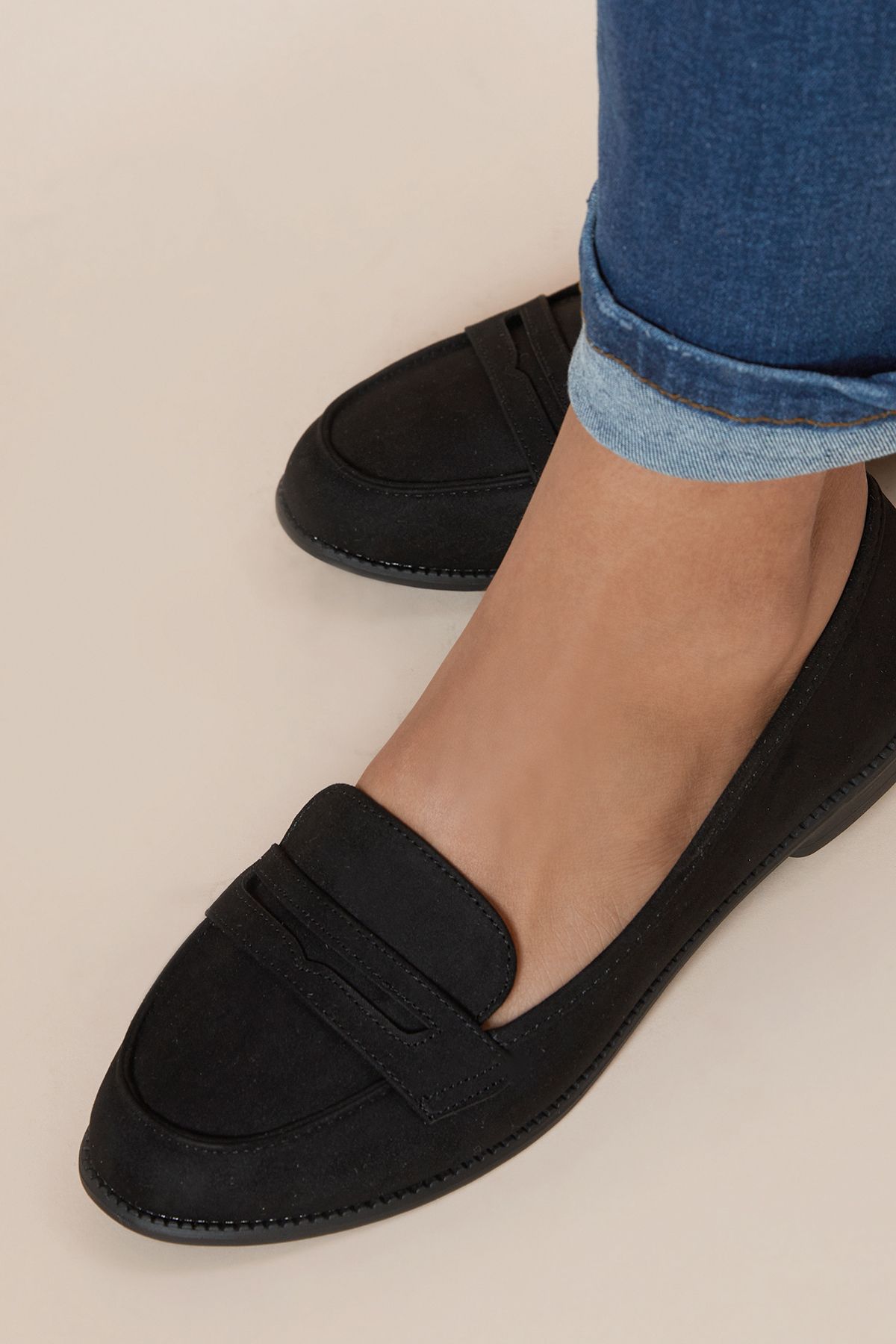 Dorothy Perkins Lara Penny Loafers Natural Black image 3