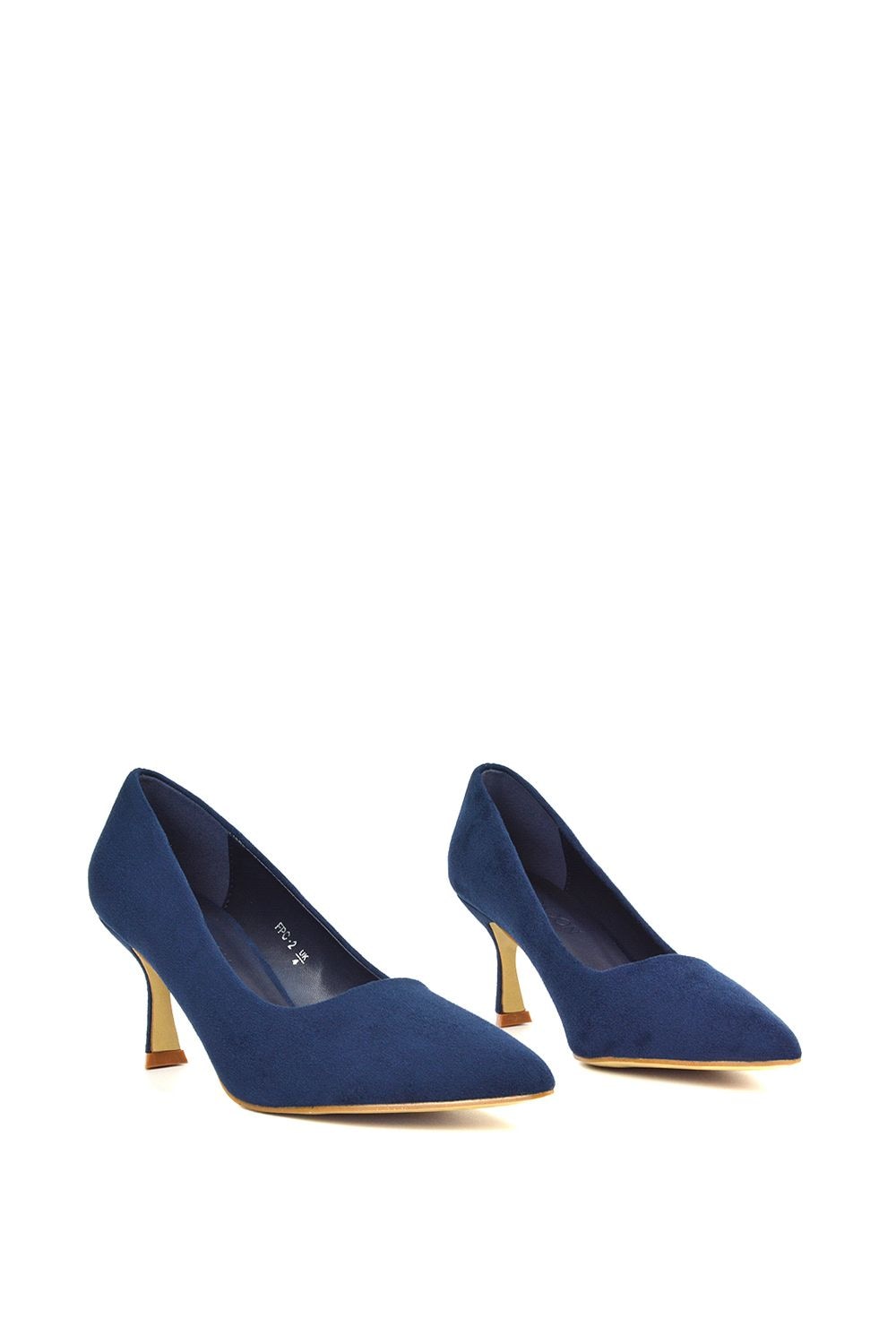 XY London 'Lisa' Slip On Pointed Toe Court Shoe Pumps With Stiletto Mid Heel image 3