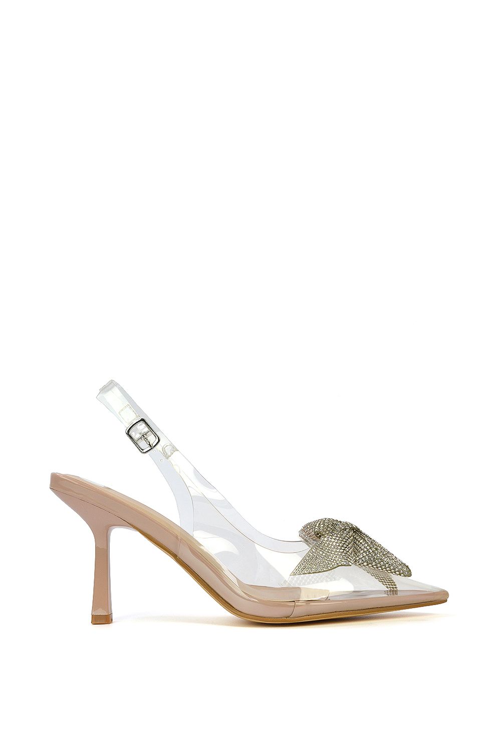 XY London 'Alaina' Perspex Slingback Stiletto Heel Court Shoes image 1