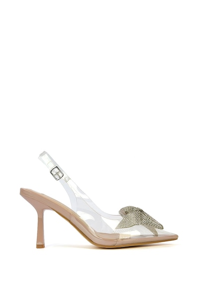 XY London 'Alaina' Perspex Slingback Stiletto Heel Court Shoes