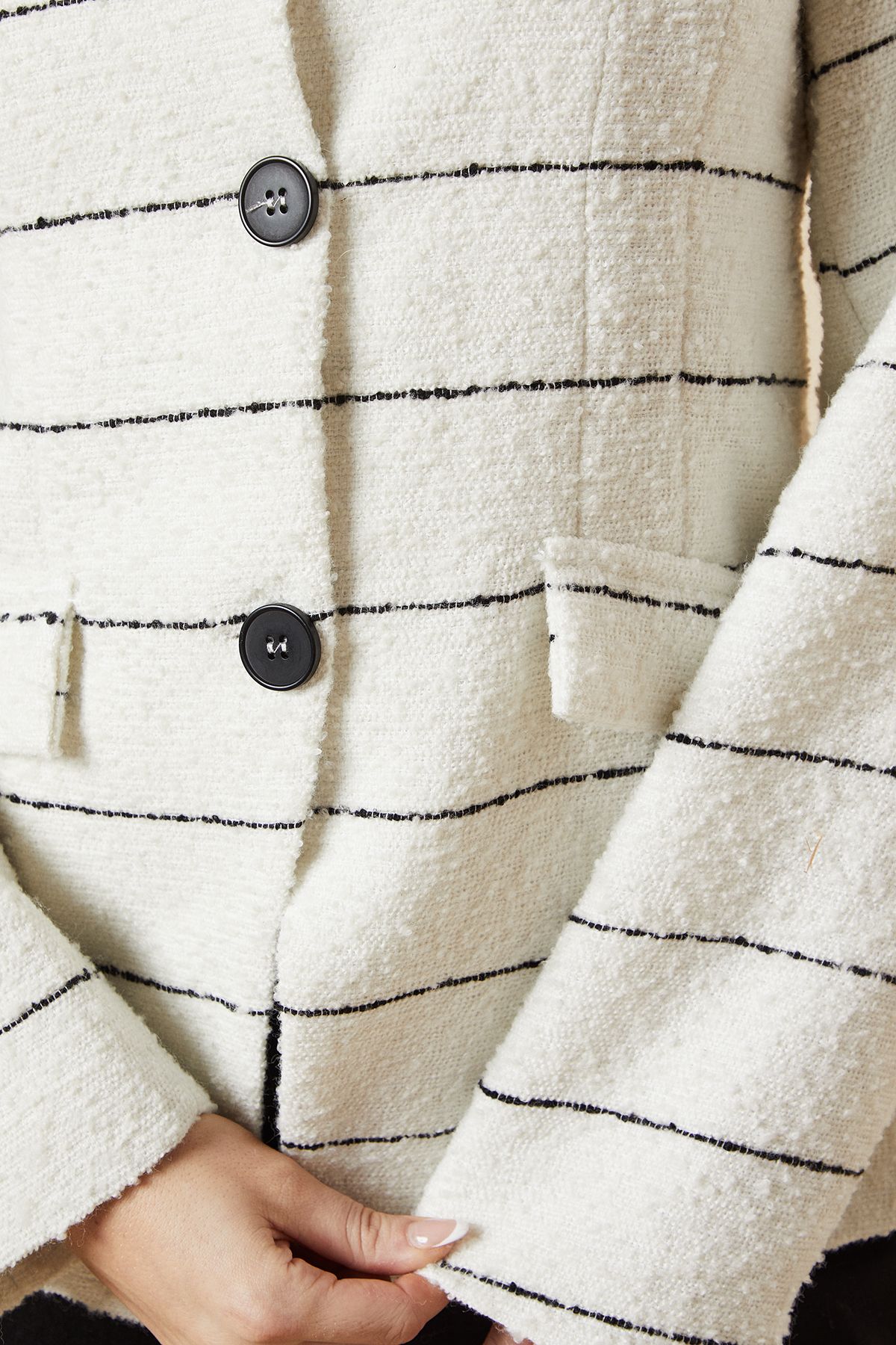 Dorothy Perkins Scoop Neck Single Breasted Blazer Ivory image 5