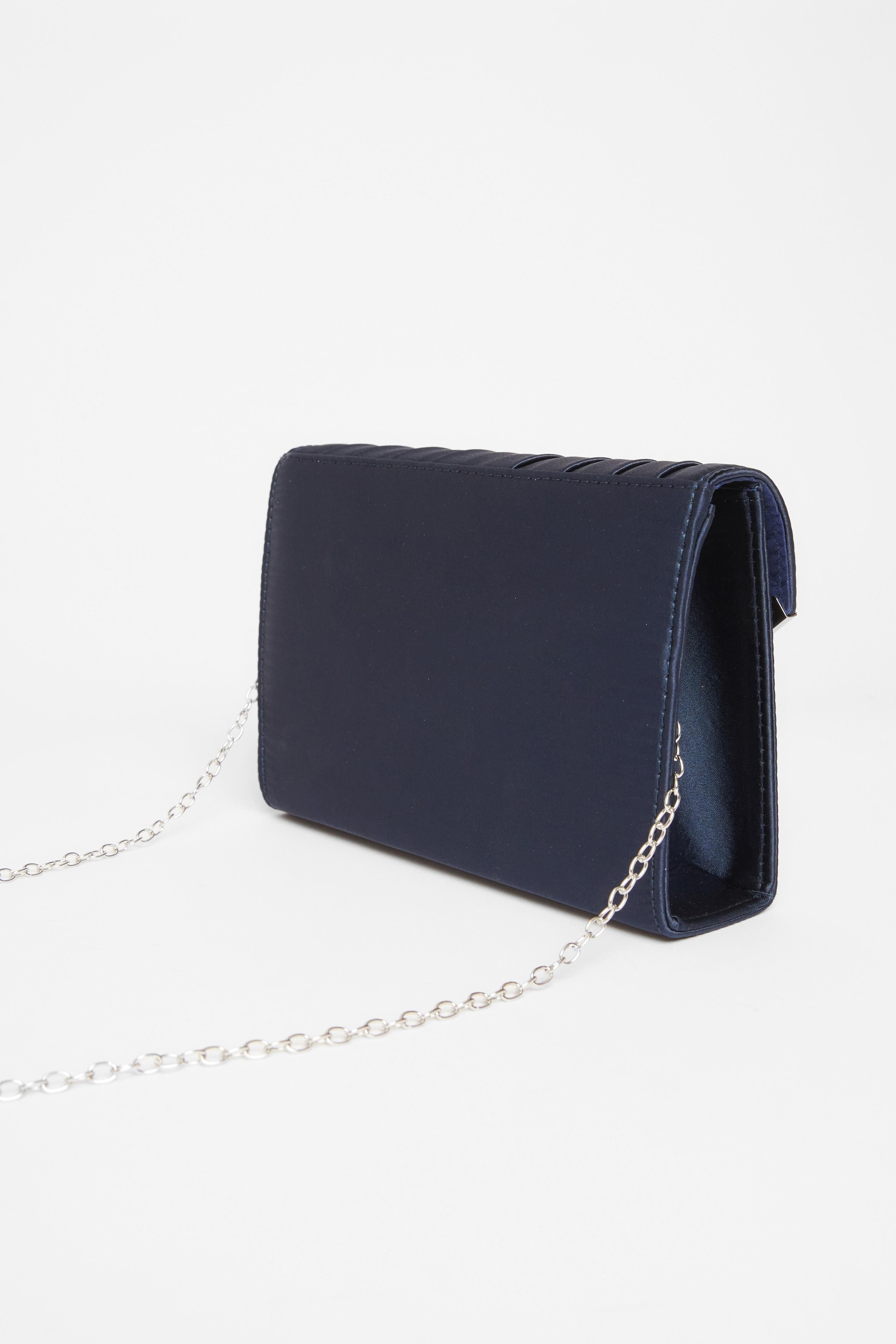 Quiz Navy Pleated Clutch Bag image 4