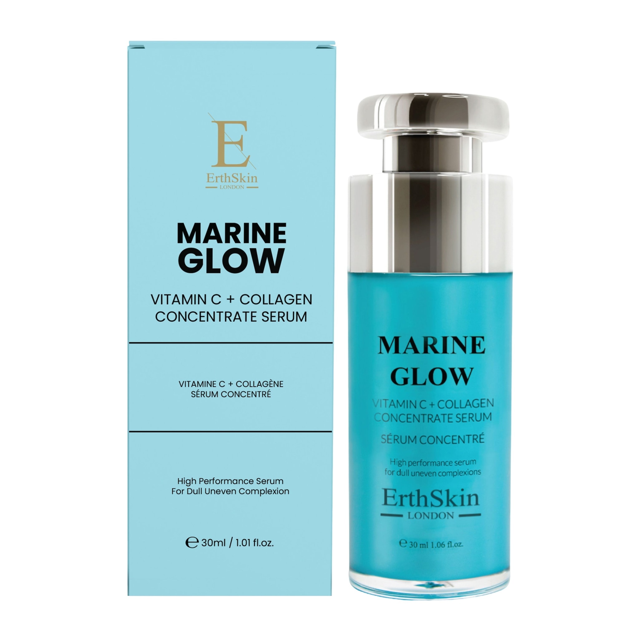 Erth Skin London Marine Glow Set: Vitamin C Serum 30ml + Marine Collagen Cream 50ml image 3