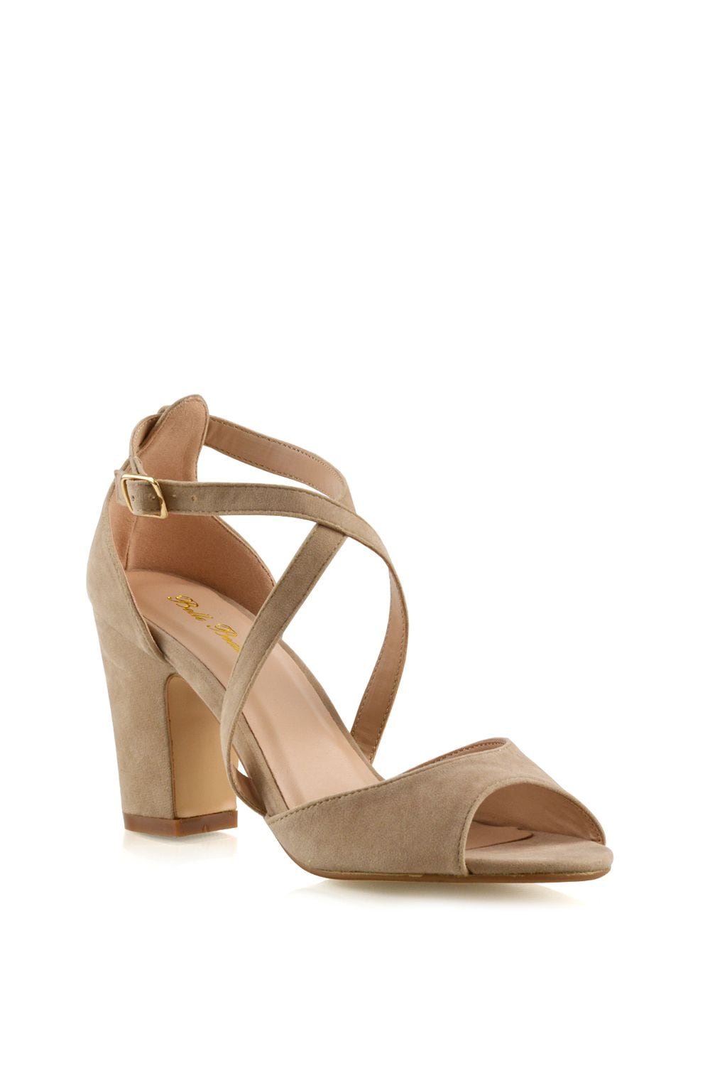 XY London 'Alice' Strappy Peep Toe Mid Block High Heel Sandal Shoes image 2