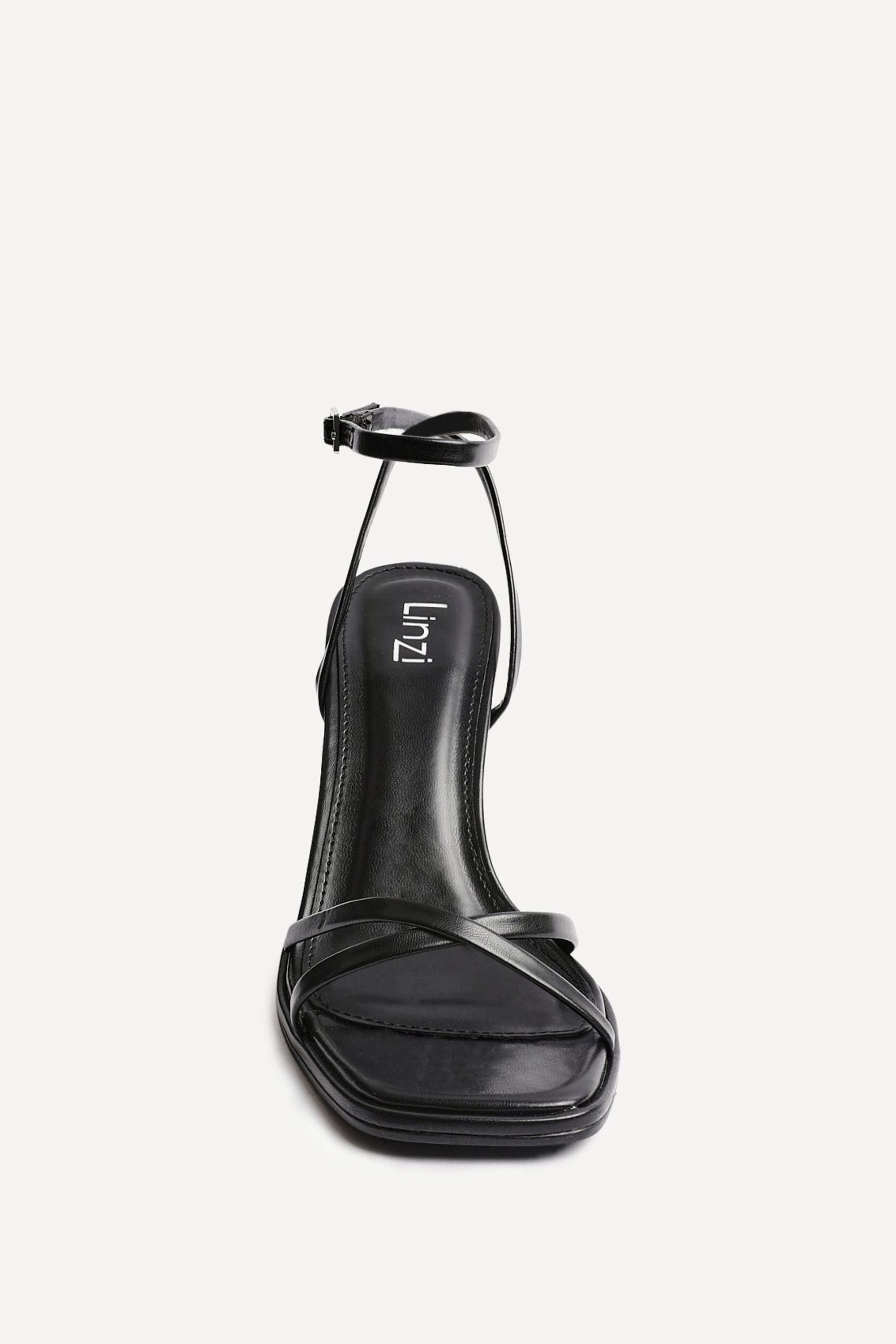 Linzi Verve Black Faux Leather Crossover Stiletto Heel image 3