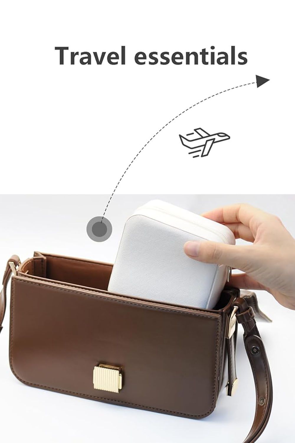 Living and Home Mini Portable PU Leather Jewelry Box Organizer Travel Jewellery Display Holder for Women image 5