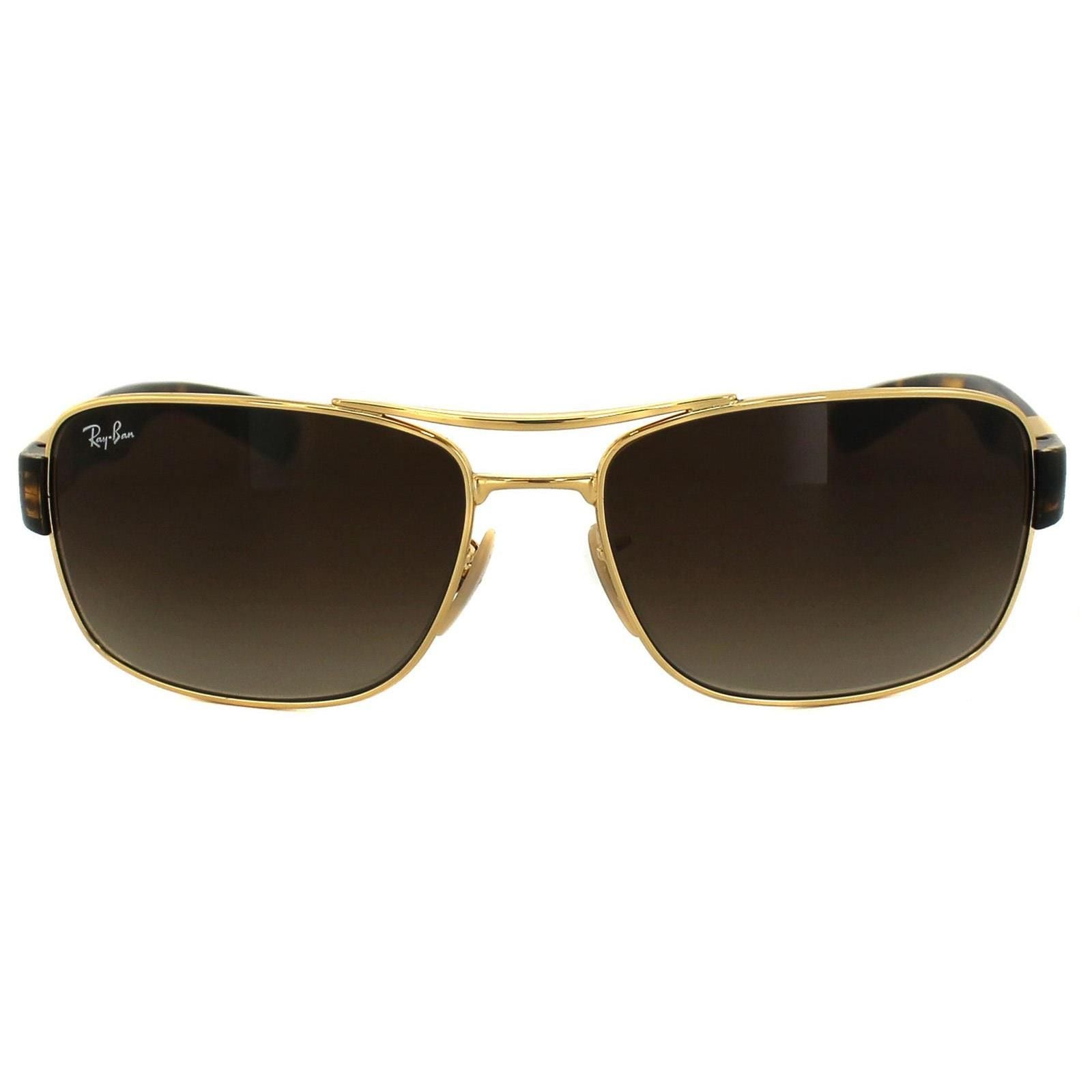 Ray-Ban Rectangle Gold Brown Gradient Sunglasses image 1
