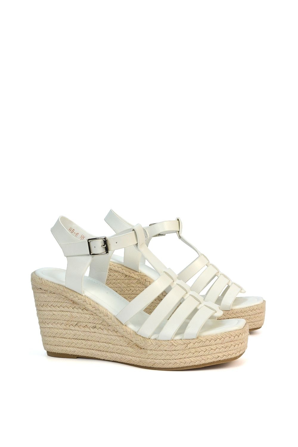 XY London 'Remi' Wedge Heel Platform Espadrille Square Toe Sandals image 4