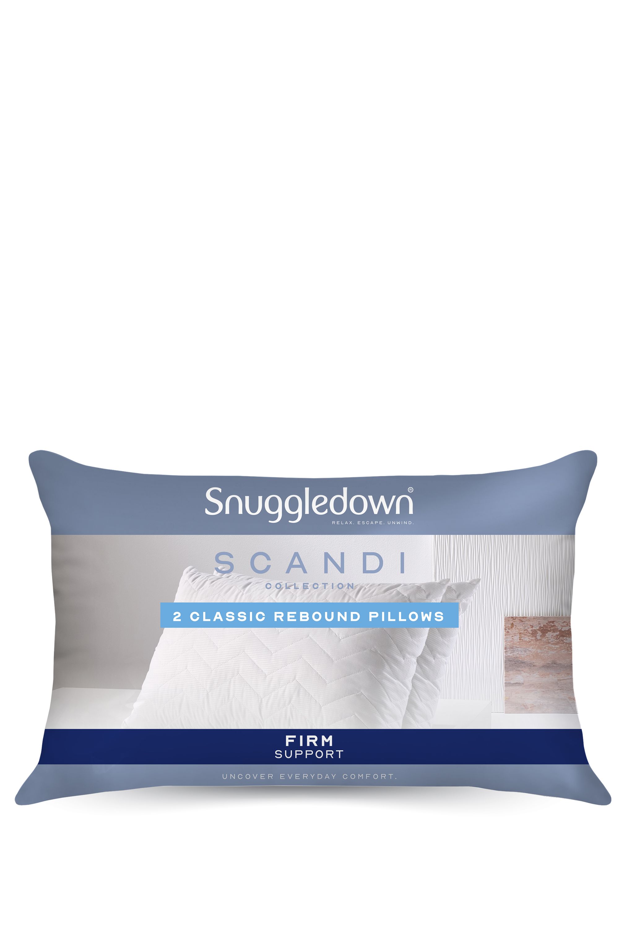 Snuggledown Snuggledown Scandi Rebound Pillow, Firm Support, 2 Pack image 9