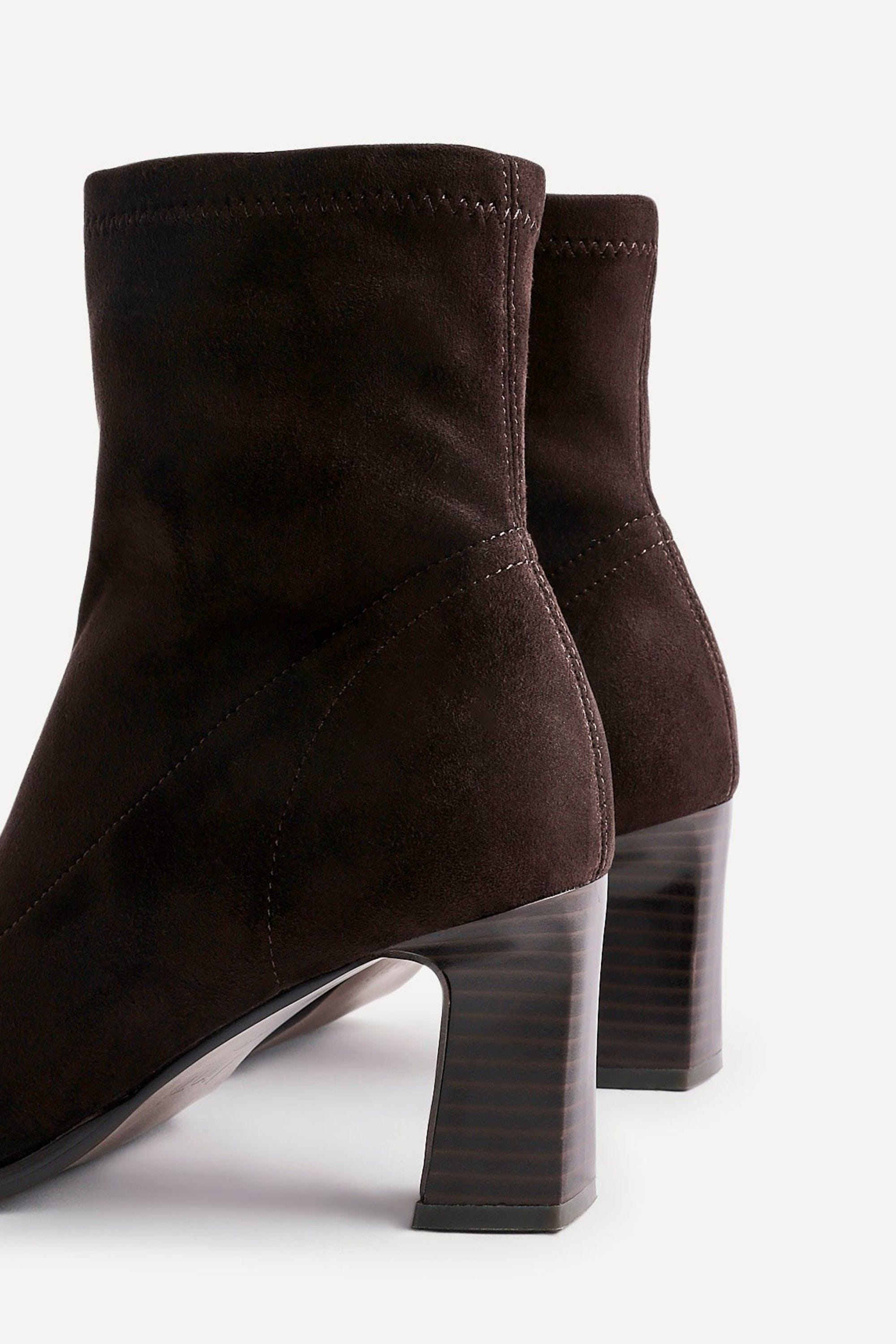 Linzi Blaze Brown Faux Suede Sock Ankle Boot image 4