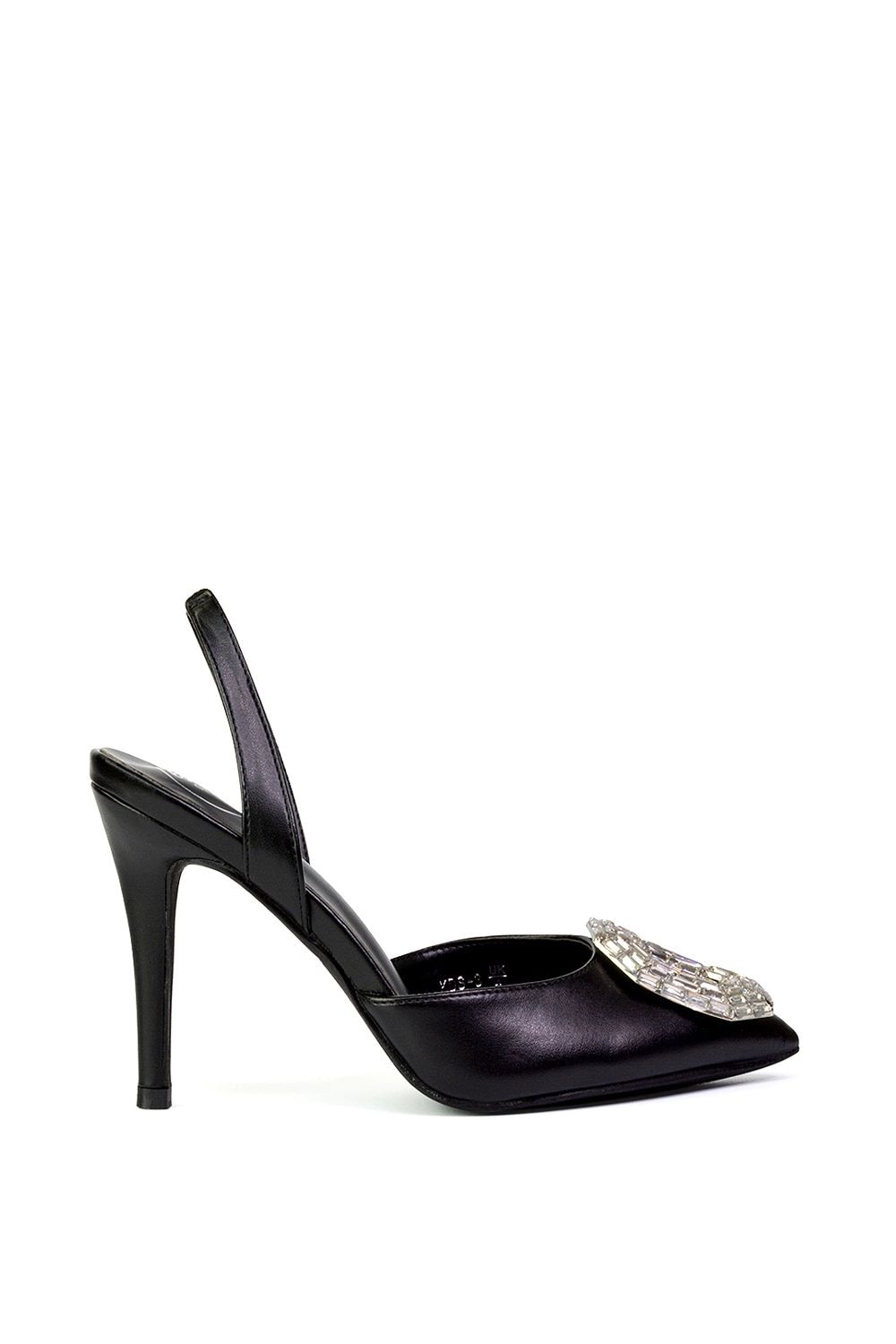 XY London 'Issy' Sling Back Strappy Pointed Toe Stiletto High Heel Court Shoes