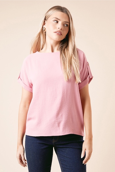 Dorothy Perkins Roll Sleeve Blouse Pink