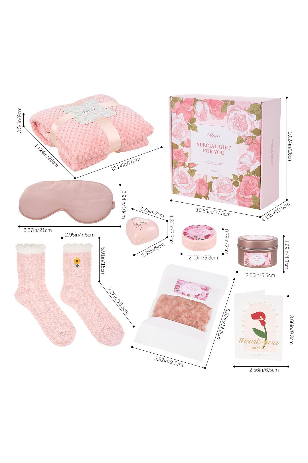 Living and Home Rose-Scented Spa Bath Gift Set image 8