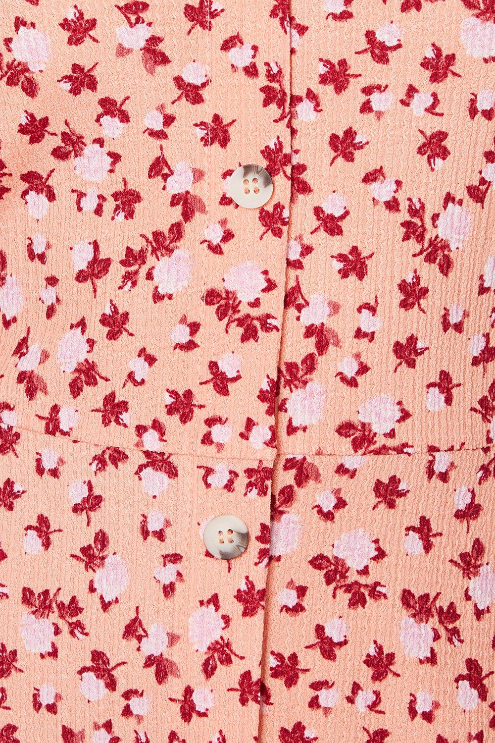 Dorothy Perkins Ditsy V Neck Button Through Mini Dress Pink image 5