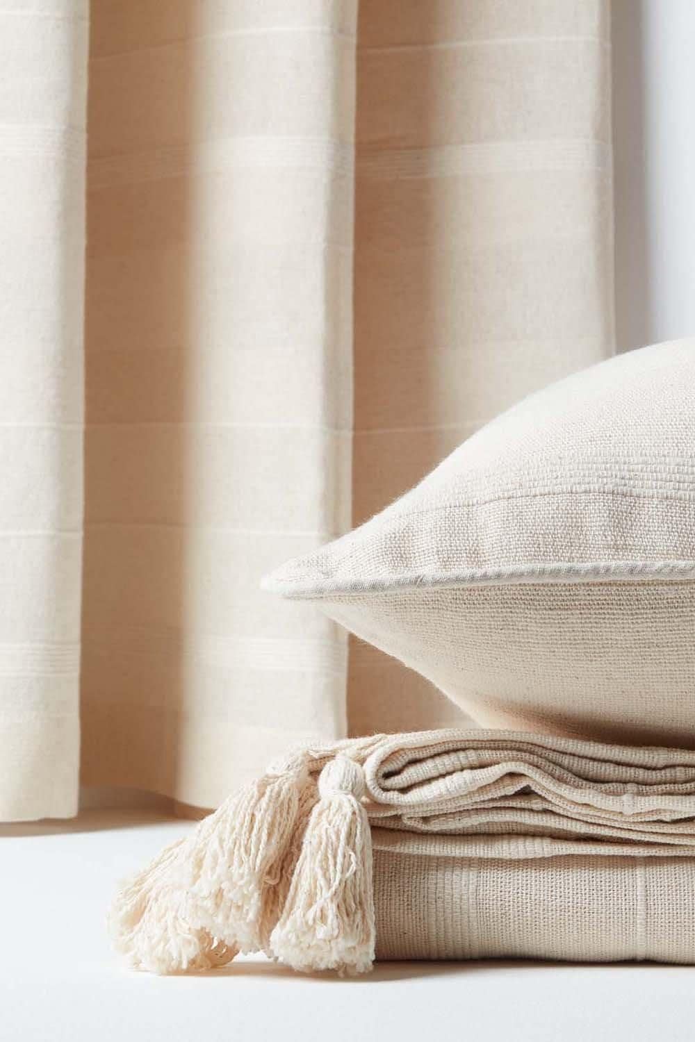 Homescapes Cotton Rajput Ribbed Cushion Cover image 5